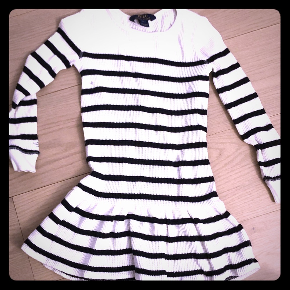 Ralp Lauren black and white stripe cotton dress